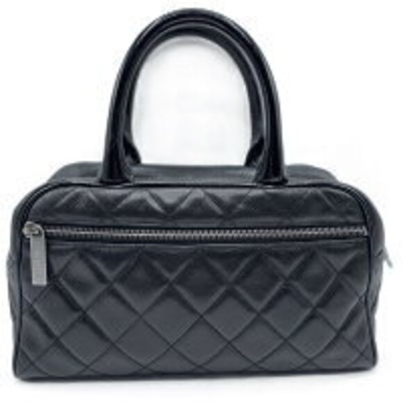 Chanel Matelasse Handbag Boston Bag Caviar Skin Black - Picture 2 of 7